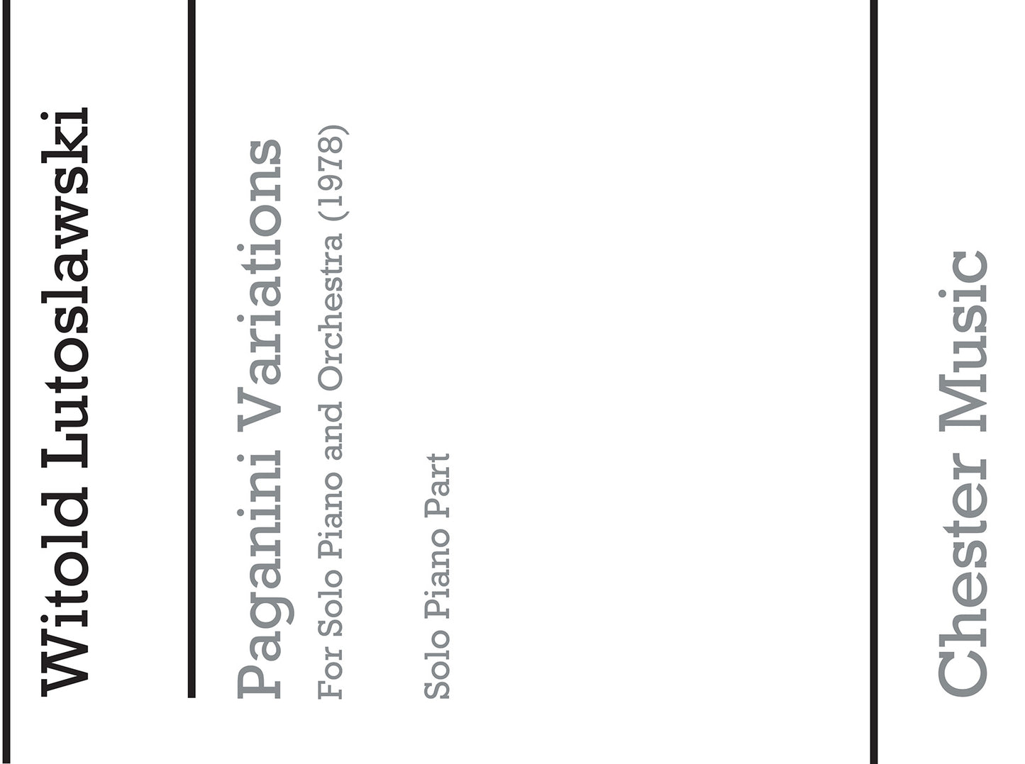 Variations For Solo Piano And Orchestra de Witold Lutoslawski, Livre pour piano