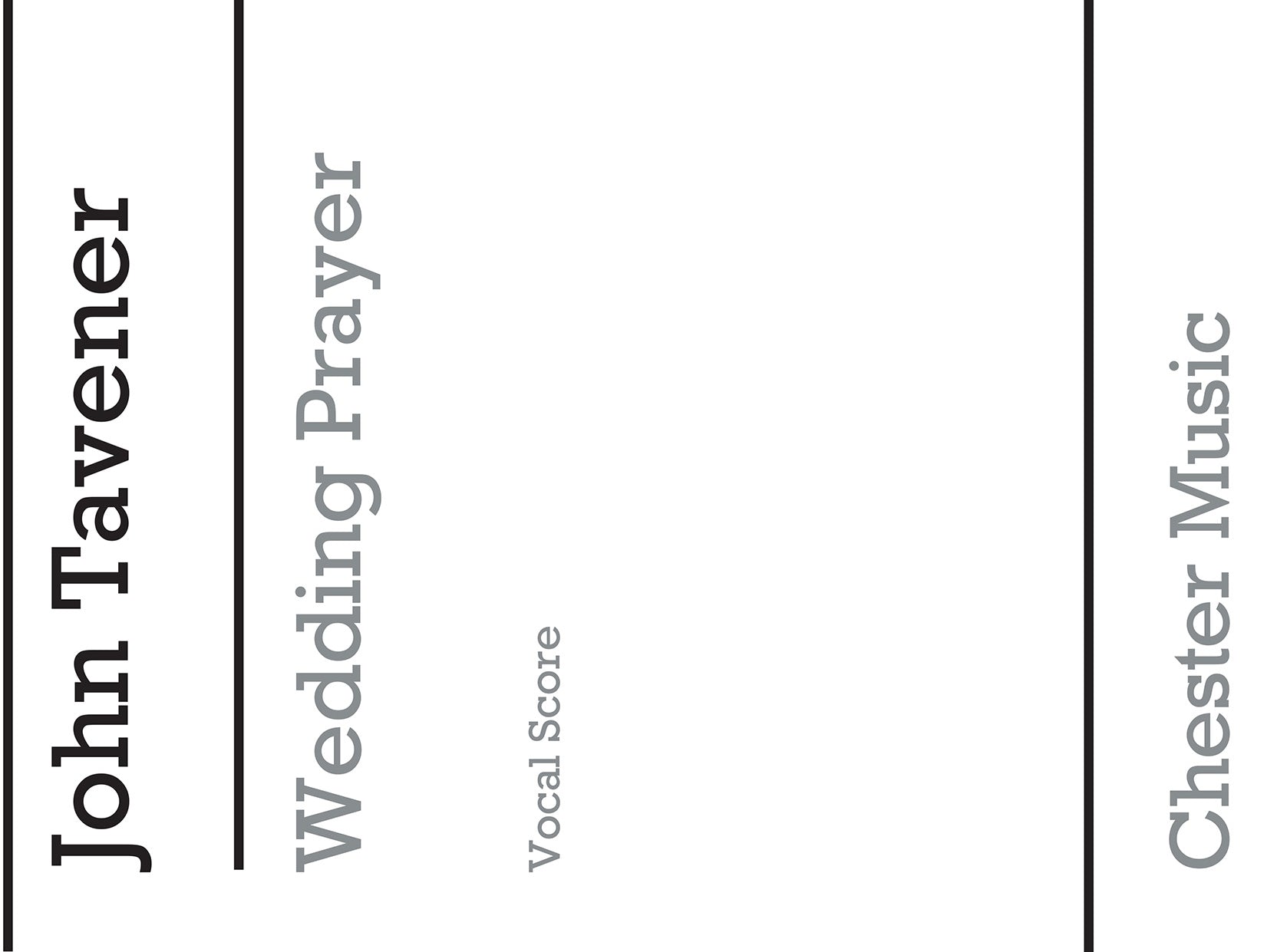 Wedding Prayer de John Tavener, Partition chorale pour sATB