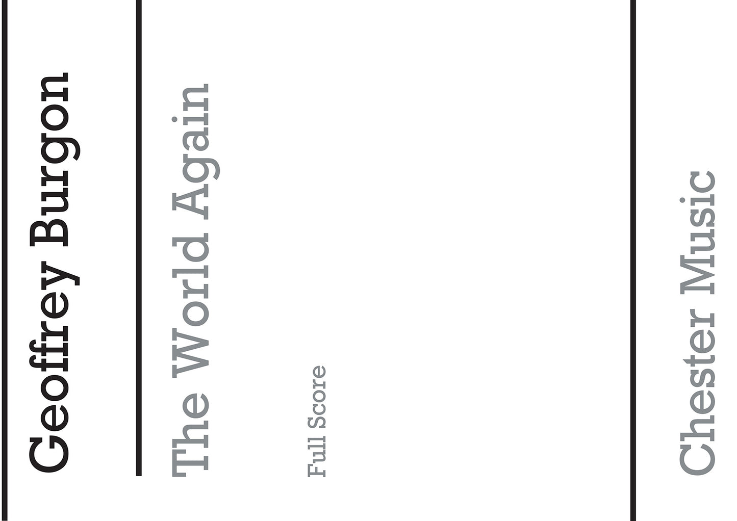The World Again de Geoffrey Burgon, Partition pour orchestre et Voix de soprano
