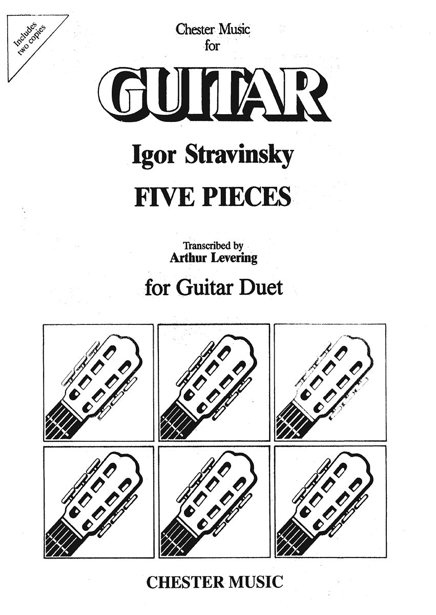 Five Pieces For Guitar Duet de Igor Stravinsky, Livre pour guitare