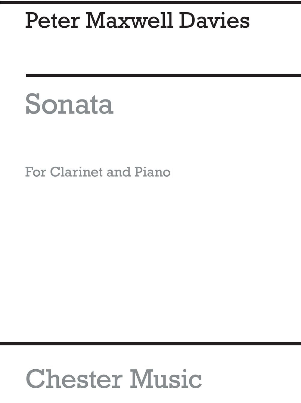 Sonata For Clarinet And Piano de Peter Maxwell Davies, Livre pour clarinette et Piano