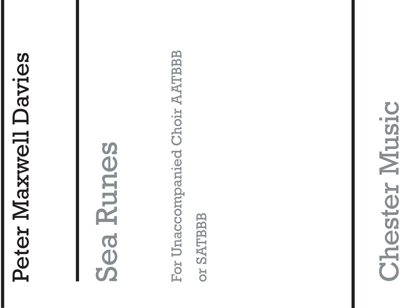 Sea Runes de Peter Maxwell Davies, Partition chorale pour men's Voices et SATB