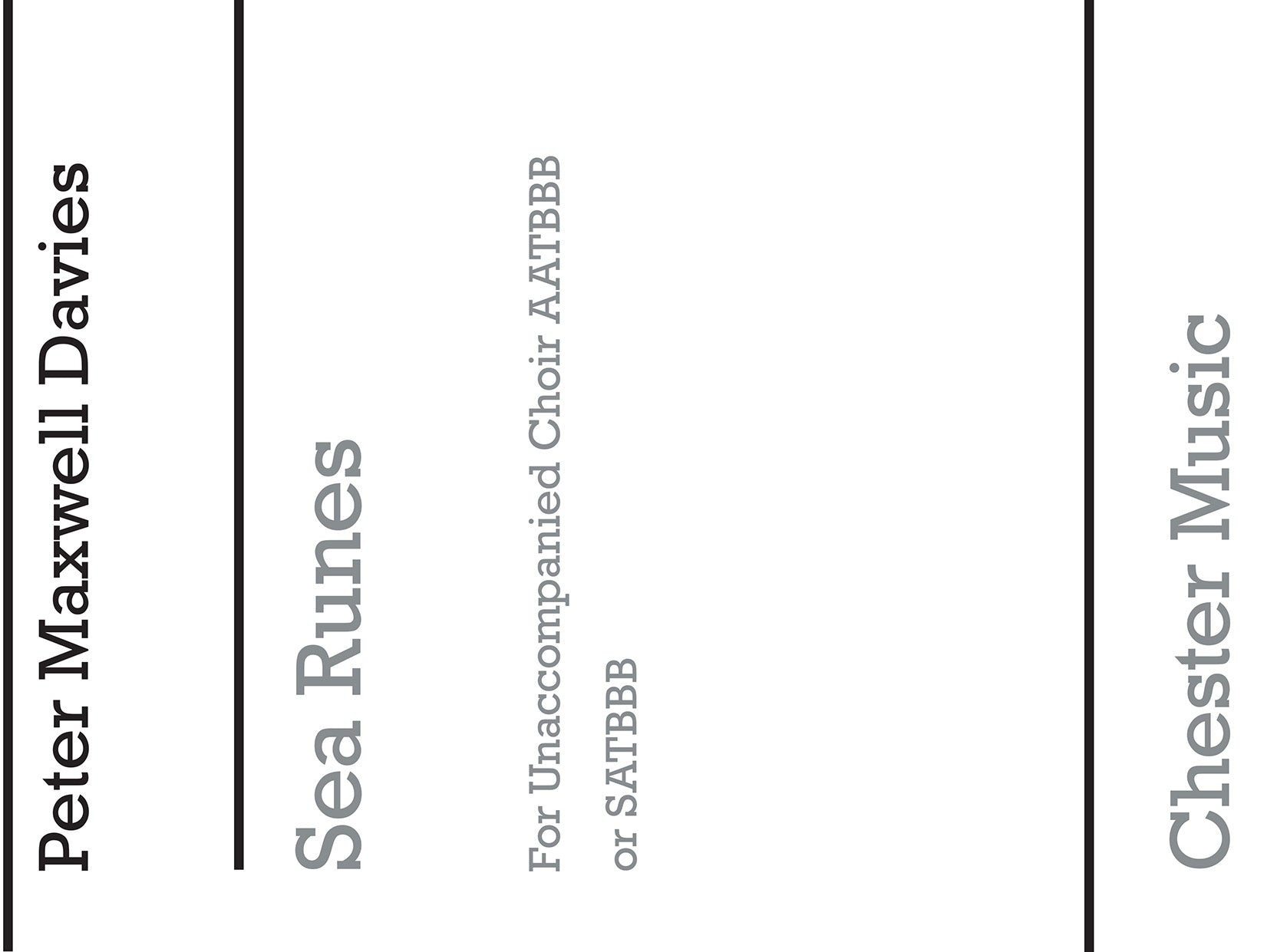 Sea Runes de Peter Maxwell Davies, Partition chorale pour men's Voices et SATB