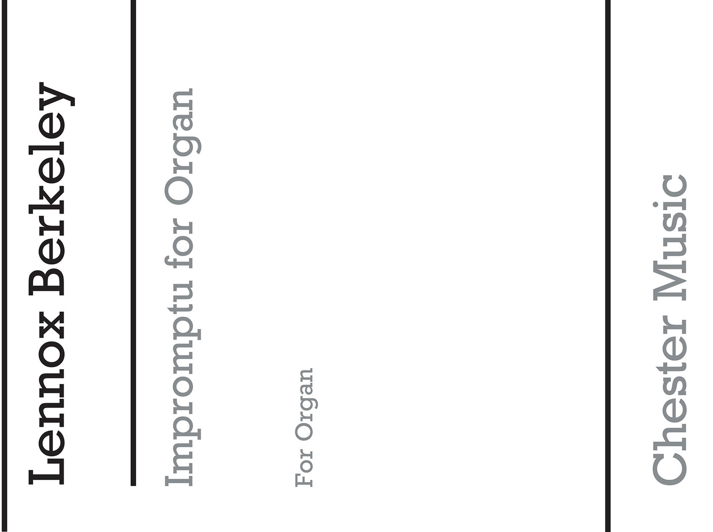 Impromptu For Organ de Lennox Berkeley, Livre pour orgue