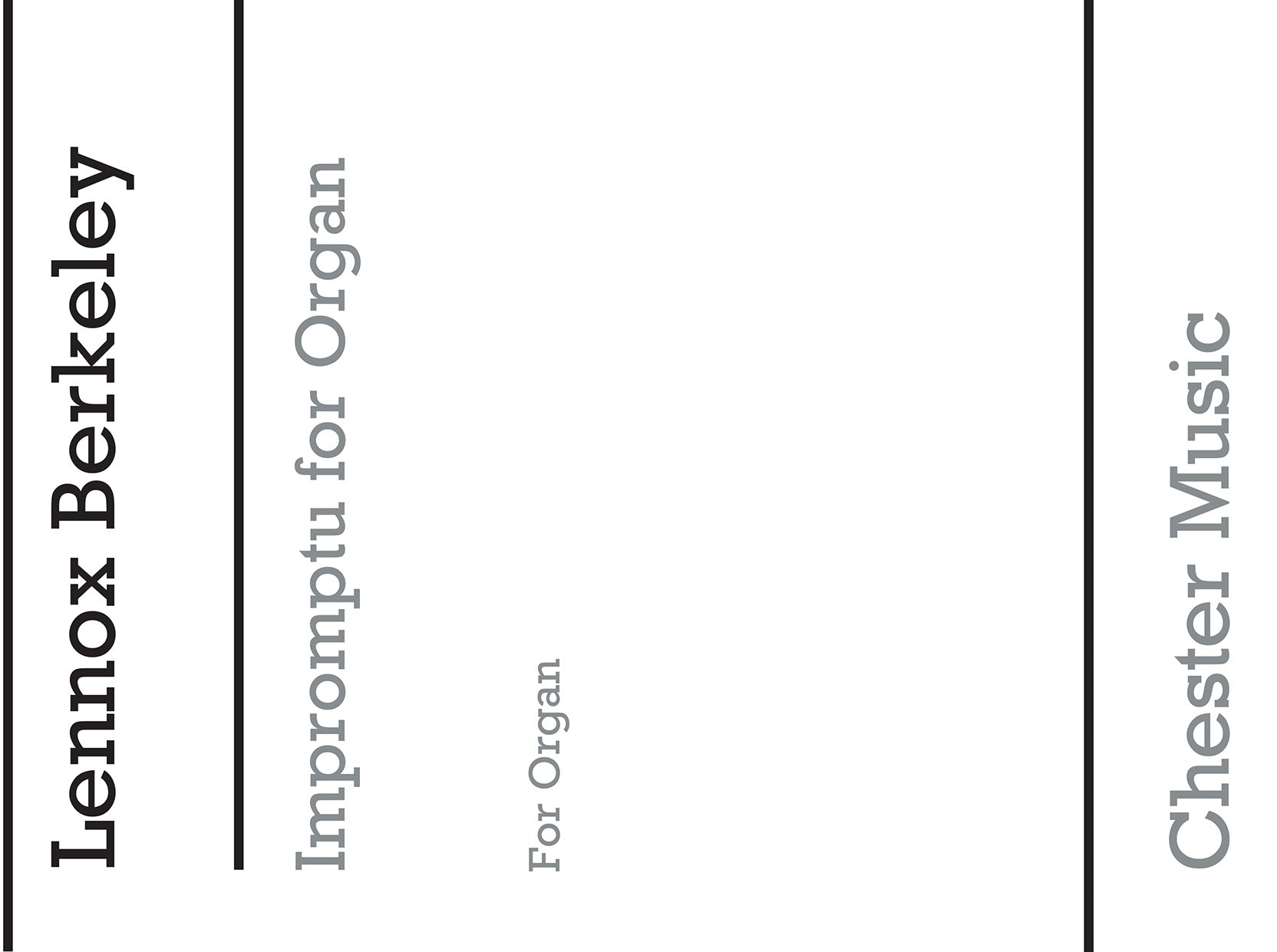 Impromptu For Organ de Lennox Berkeley, Livre pour orgue