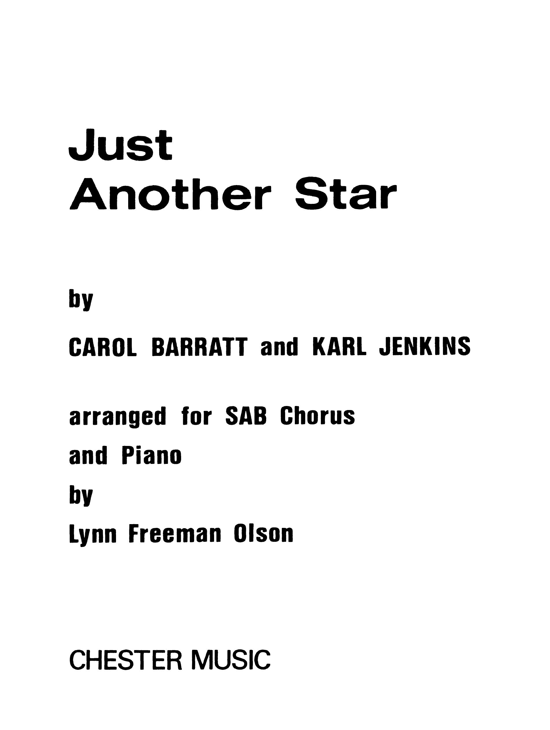 Just Another Star de Karl Jenkins, Partition chorale pour sAB et Piano
