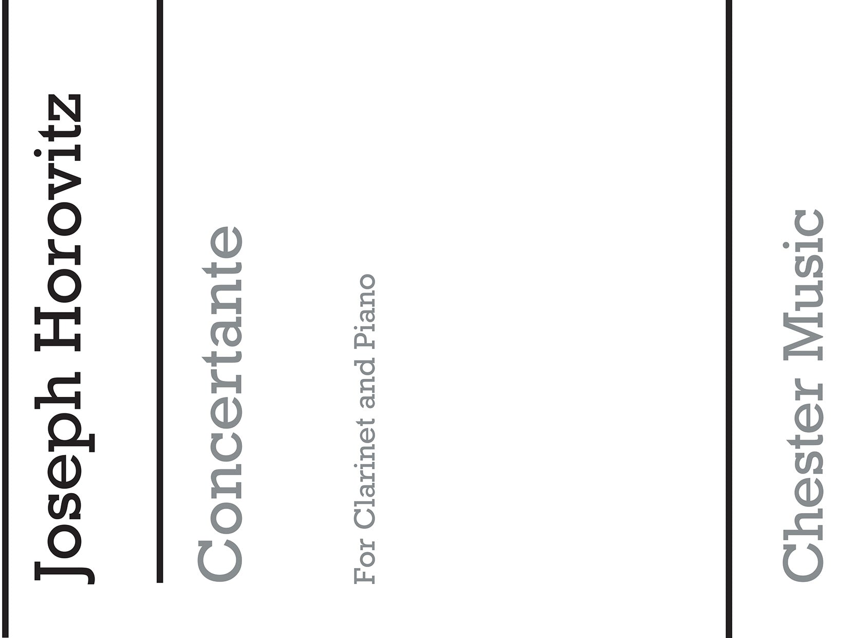 Concertante (Clarinet/Piano) de Joseph Horovitz, Livre pour clarinette et Piano