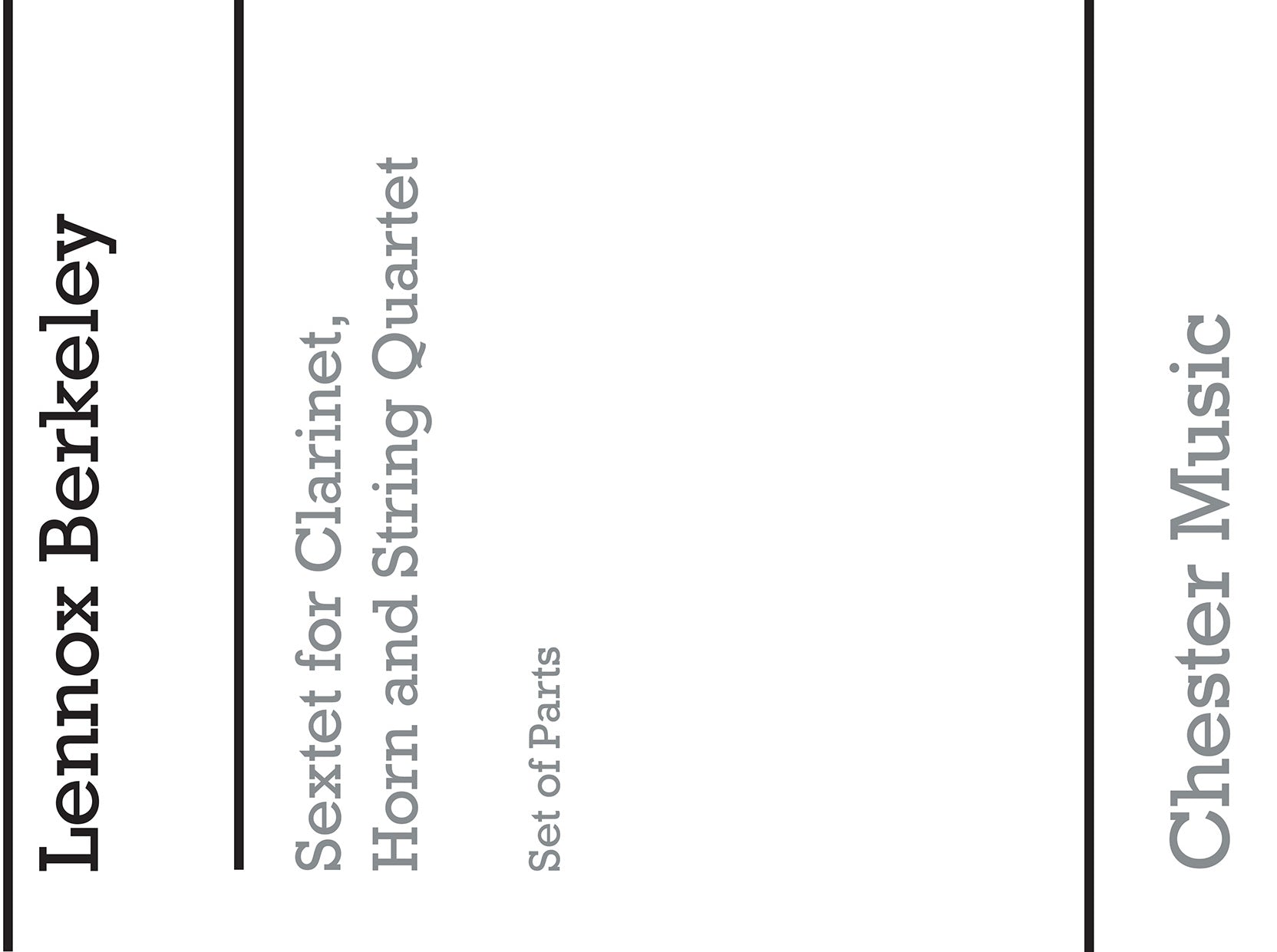 Sextet Op. 47 (Parts) de Lennox Berkeley, Livre pour clarinette et Cor et Quatuor à cordes