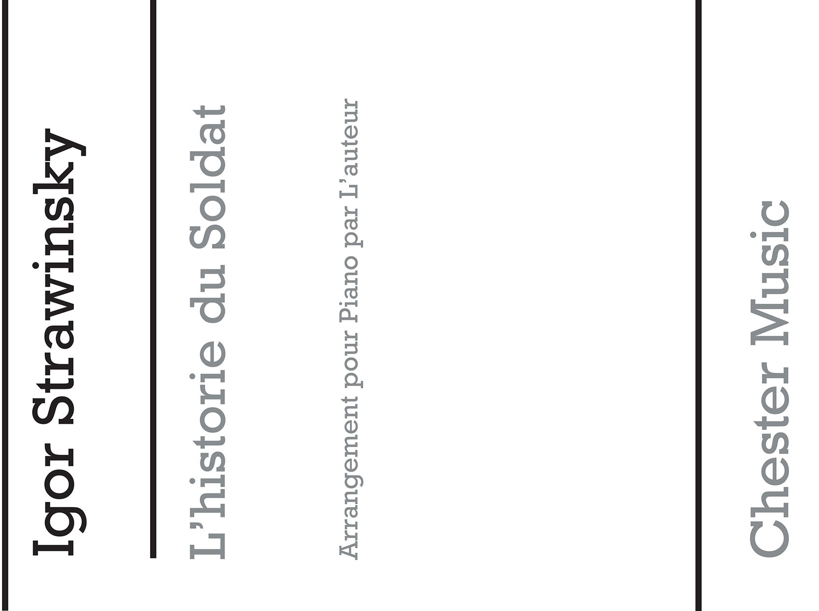 Historie Du Soldat for Piano de Igor Stravinsky, Livre pour piano