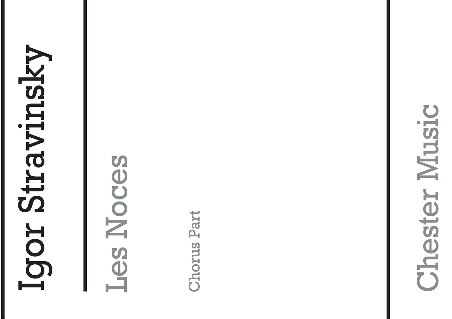 Les Noces (Chorus Part- English/German) de Igor Stravinsky, Livre pour sATB