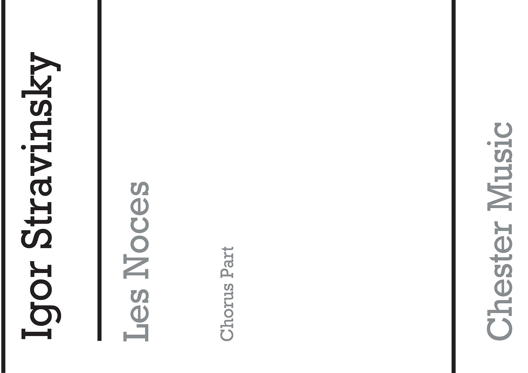 Les Noces (Chorus Part- English/German) de Igor Stravinsky, Livre pour sATB