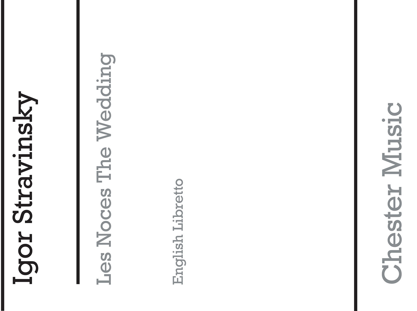 Les Noces (English Libretto) de Igor Stravinsky, Livre pour libretto