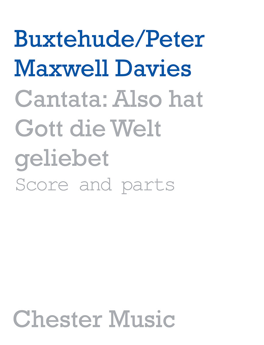 Cantata - Also Hat Gott Die Welt Geliebet de Peter Maxwell Davies