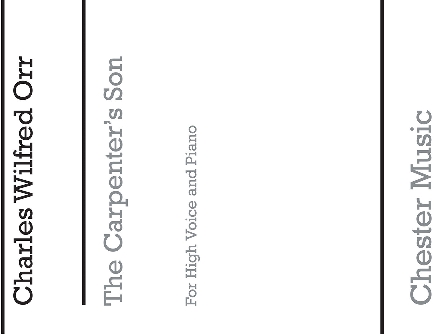 The Carpenter's Son (housman) de Charles Wilfred Orr, Livre pour voix aiguë et Piano
