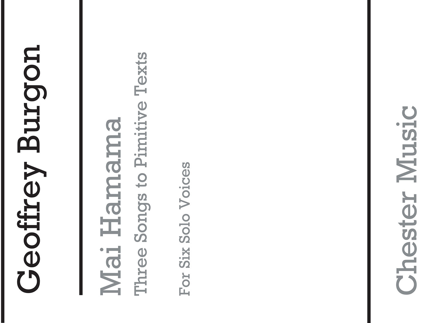 Mai Hamama de Geoffrey Burgon, Partition chorale pour sATB