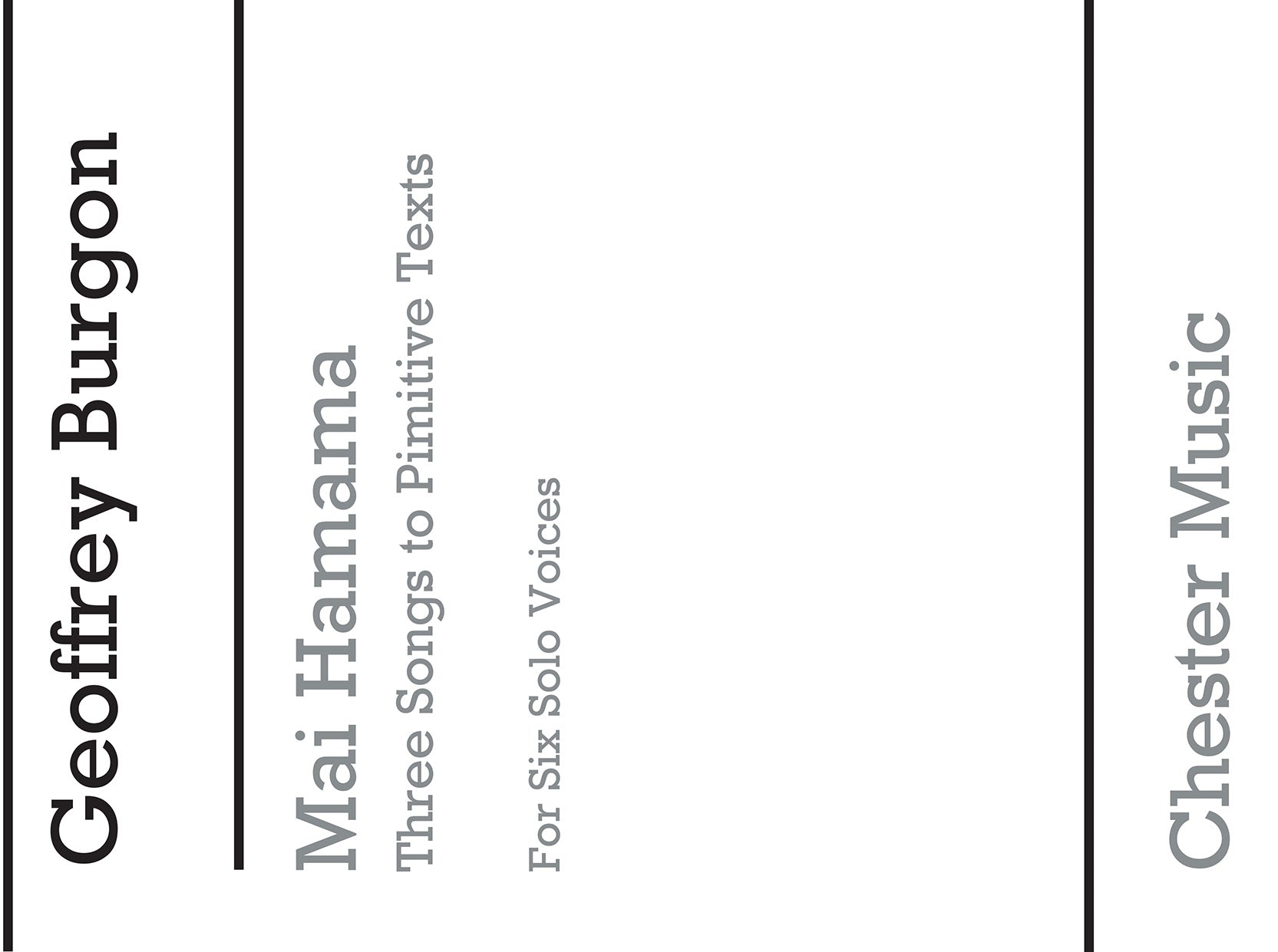 Mai Hamama de Geoffrey Burgon, Partition chorale pour sATB