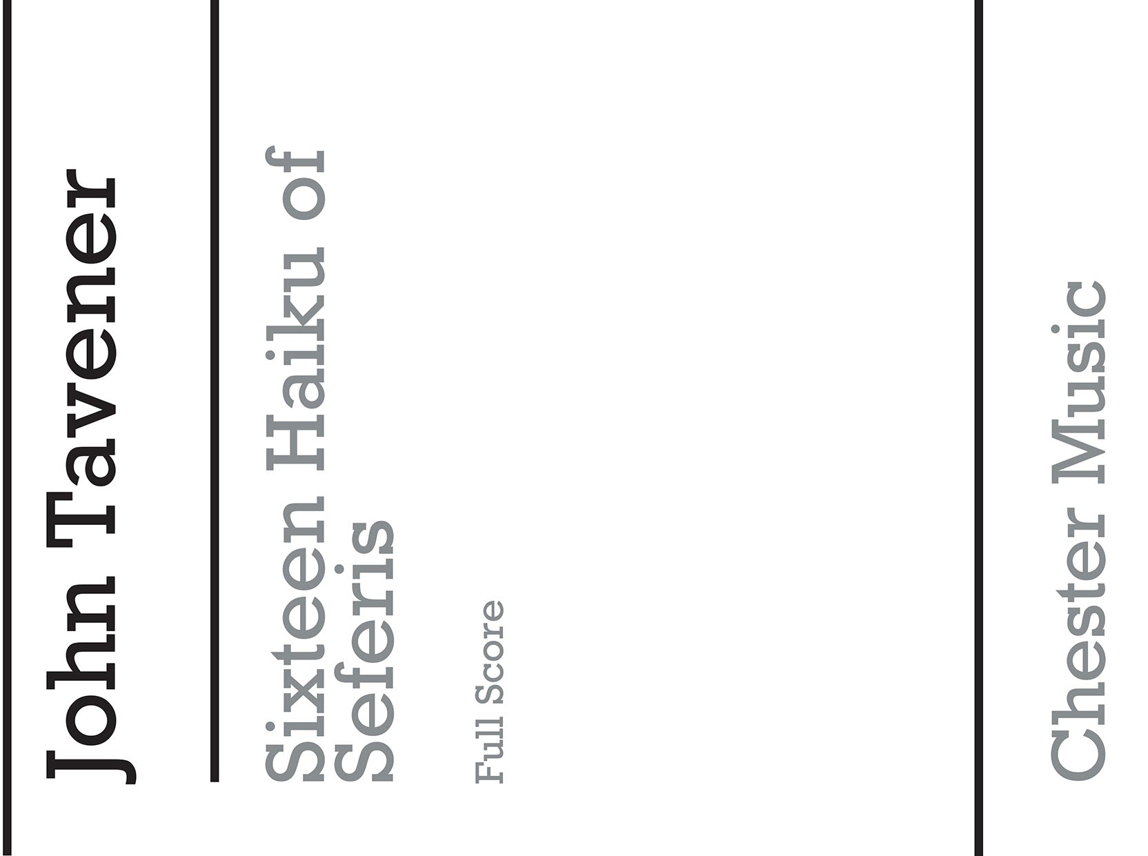 Sixteen Haiku Of Seferis de John Tavener, Livre pour soprano et Ténor et Percussion et Handbells et Instruments à cordes