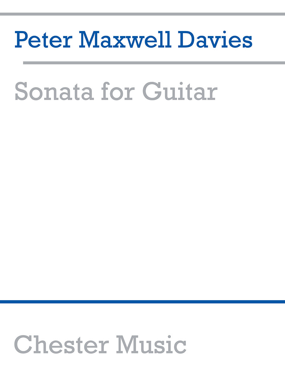 Sonata For Guitar de Peter Maxwell Davies, Livre pour guitare