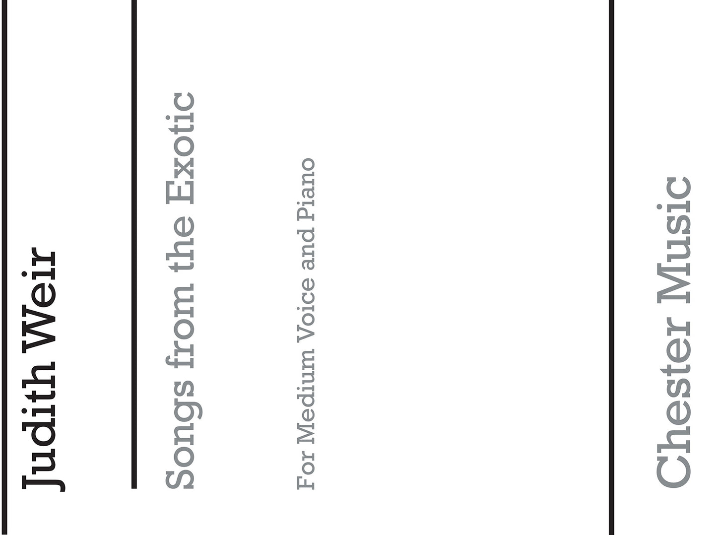 Songs From The Exotic de Judith Weir, Livre pour voix grave et Piano