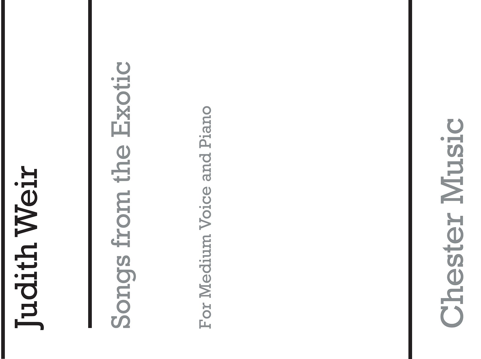 Songs From The Exotic de Judith Weir, Livre pour voix grave et Piano