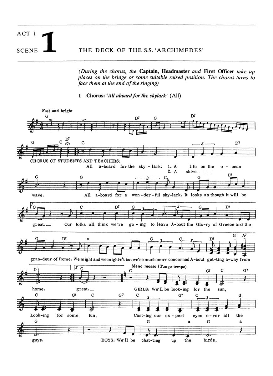All Aboard Libretto/Melody Part de Geoffrey Brace, Livre pour melody Line et Lyrics et Chords