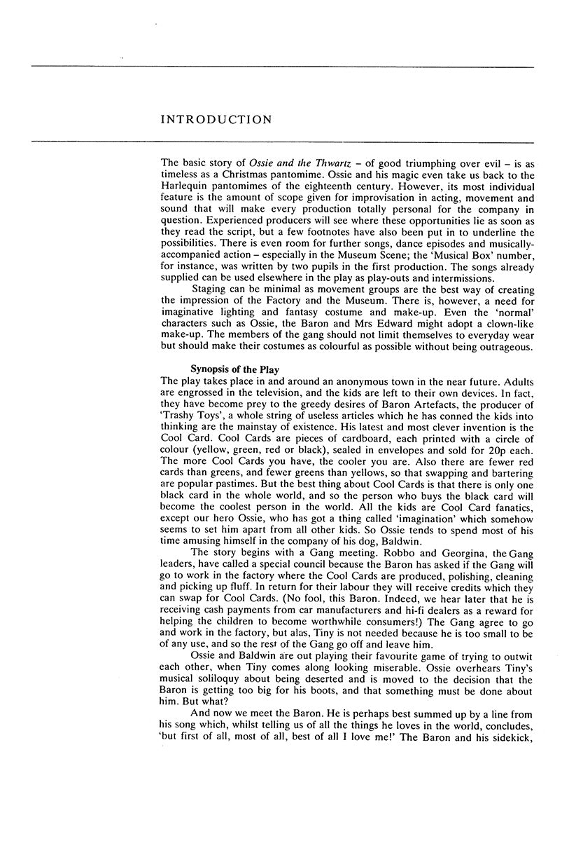 Ossie And The Thwartz Libretto/Melody Part de Peter Horton, Livre pour melodyline