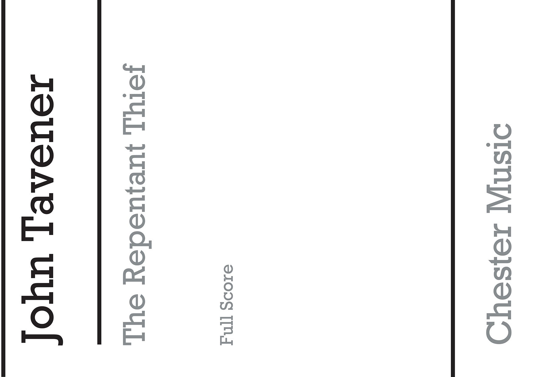 The Repentant Thief de John Tavener, Livre pour ensemble de chambre et Orchestre