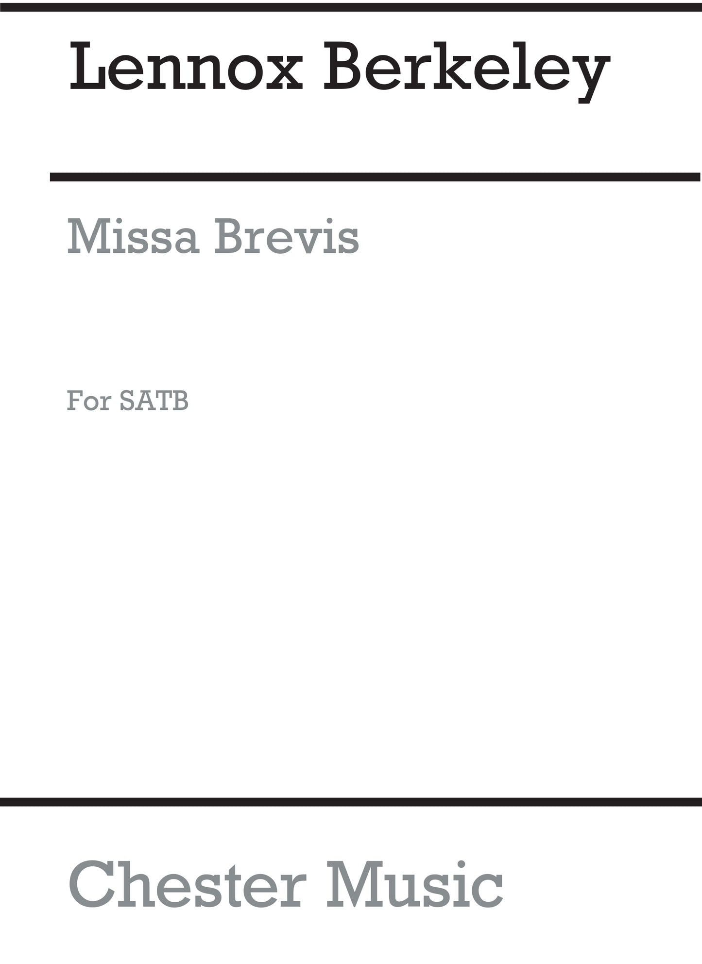 Missa Brevis Op. 57 (English Version) de Lennox Berkeley, Partition chorale pour sATB et Orgue