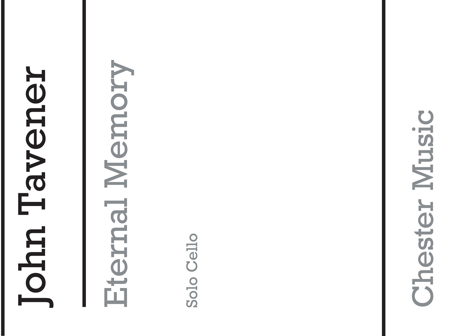 Eternal Memory (Solo Cello Part) de John Tavener, Livre pour violoncelle