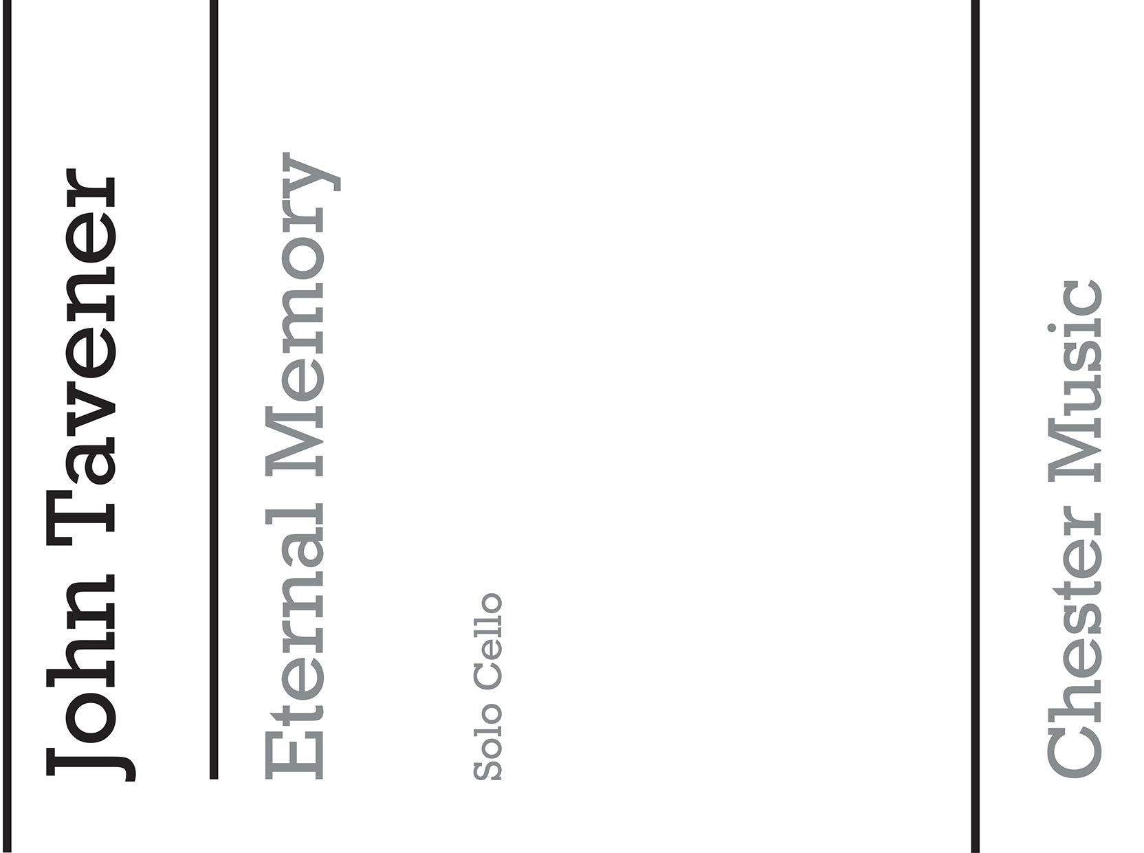 Eternal Memory (Solo Cello Part) de John Tavener, Livre pour violoncelle