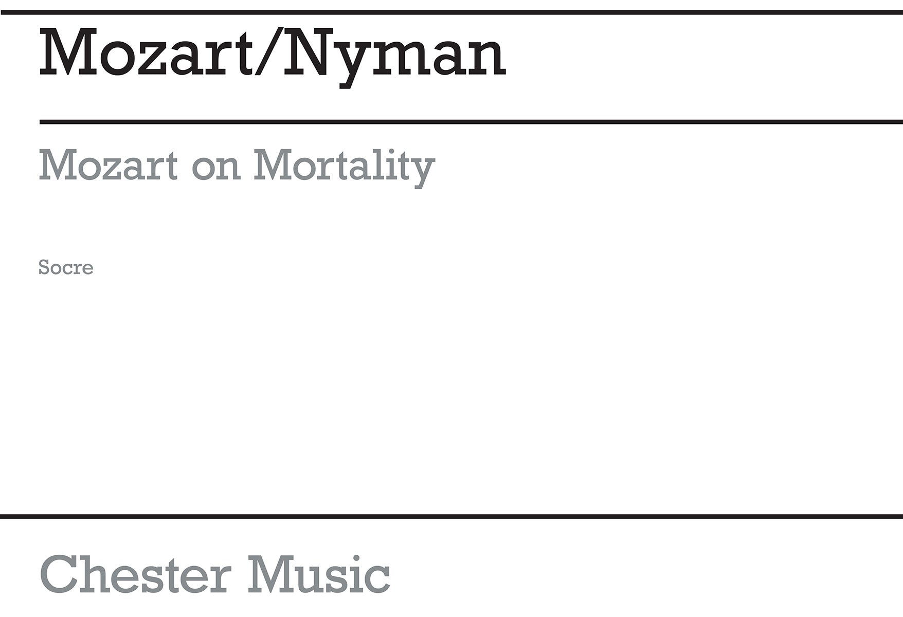Mozart On Mortality de Michael Nyman, Partition pour ensemble à cordes
