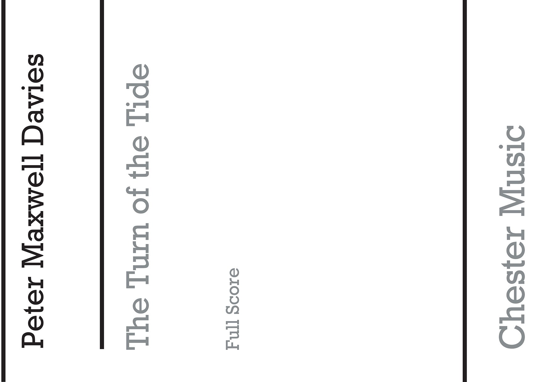 The Turn Of The Tide de Peter Maxwell Davies, Livre pour orchestre