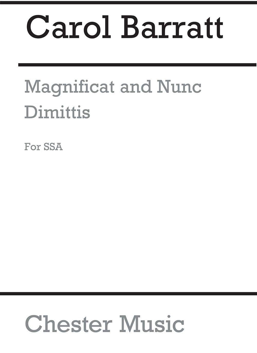 Magnificat And Nunc Dimittis de Carol Barratt, Partition chorale pour sSA