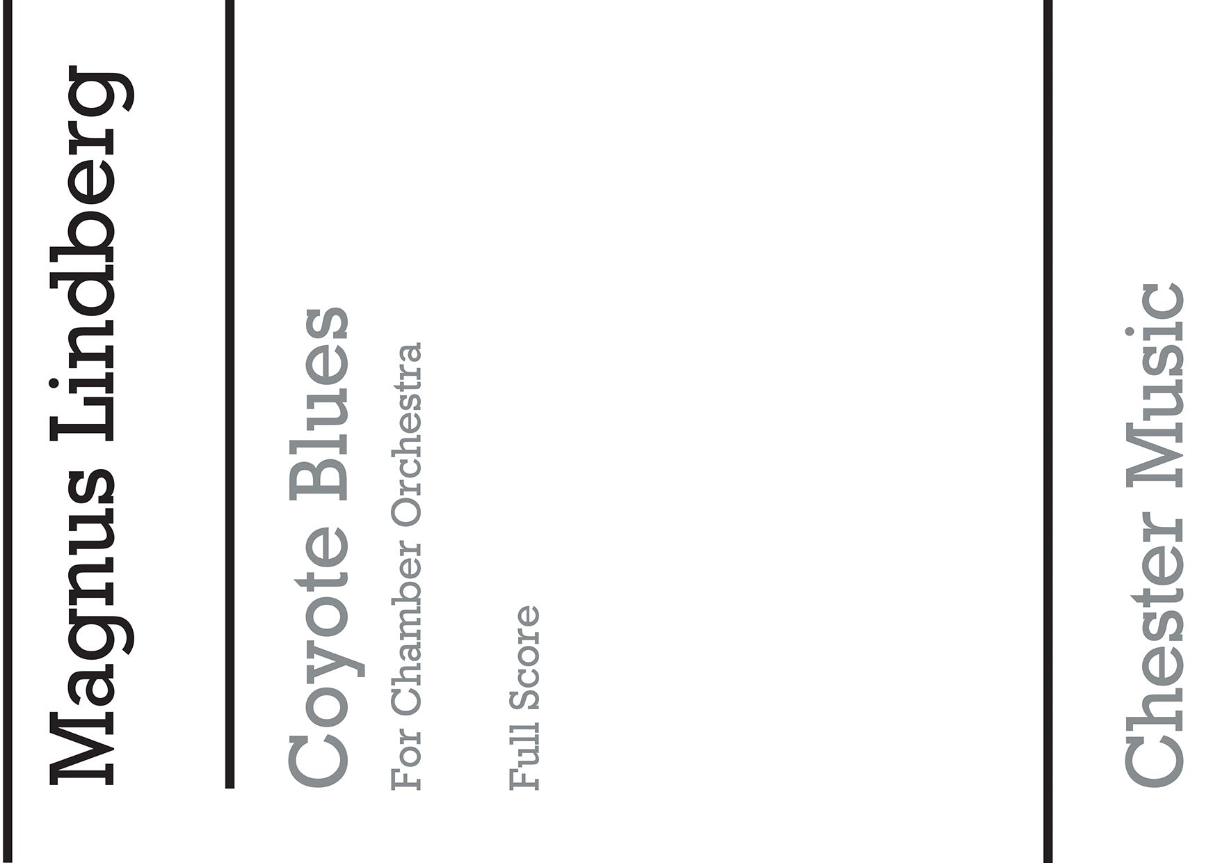 Coyote Blues (Full Score) de Magnus Lindberg, Partition pour ensemble de chambre