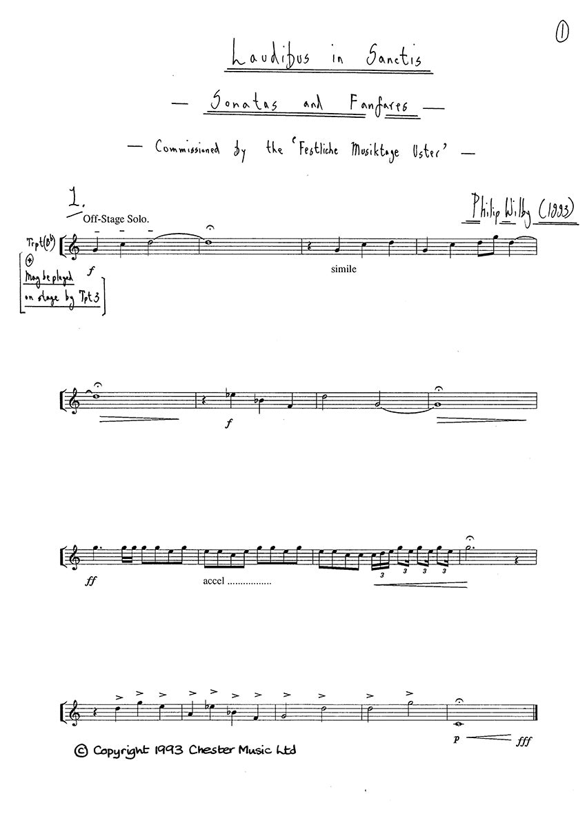 Laudibus In Sanctis de Philip Wilby, Partition d'étude pour orchestre