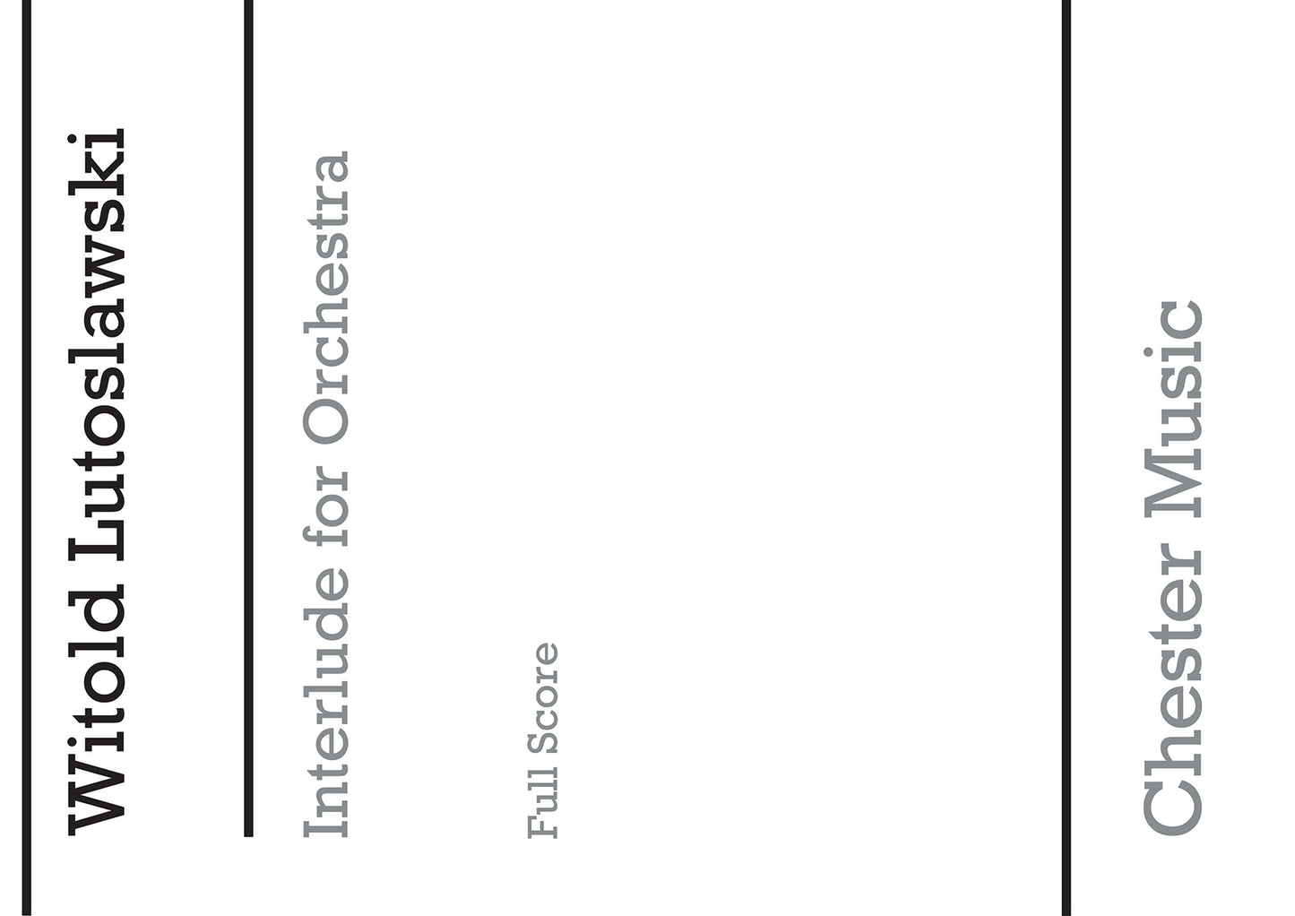 Interlude For Orchestra de Witold Lutoslawski, Livre pour orchestre