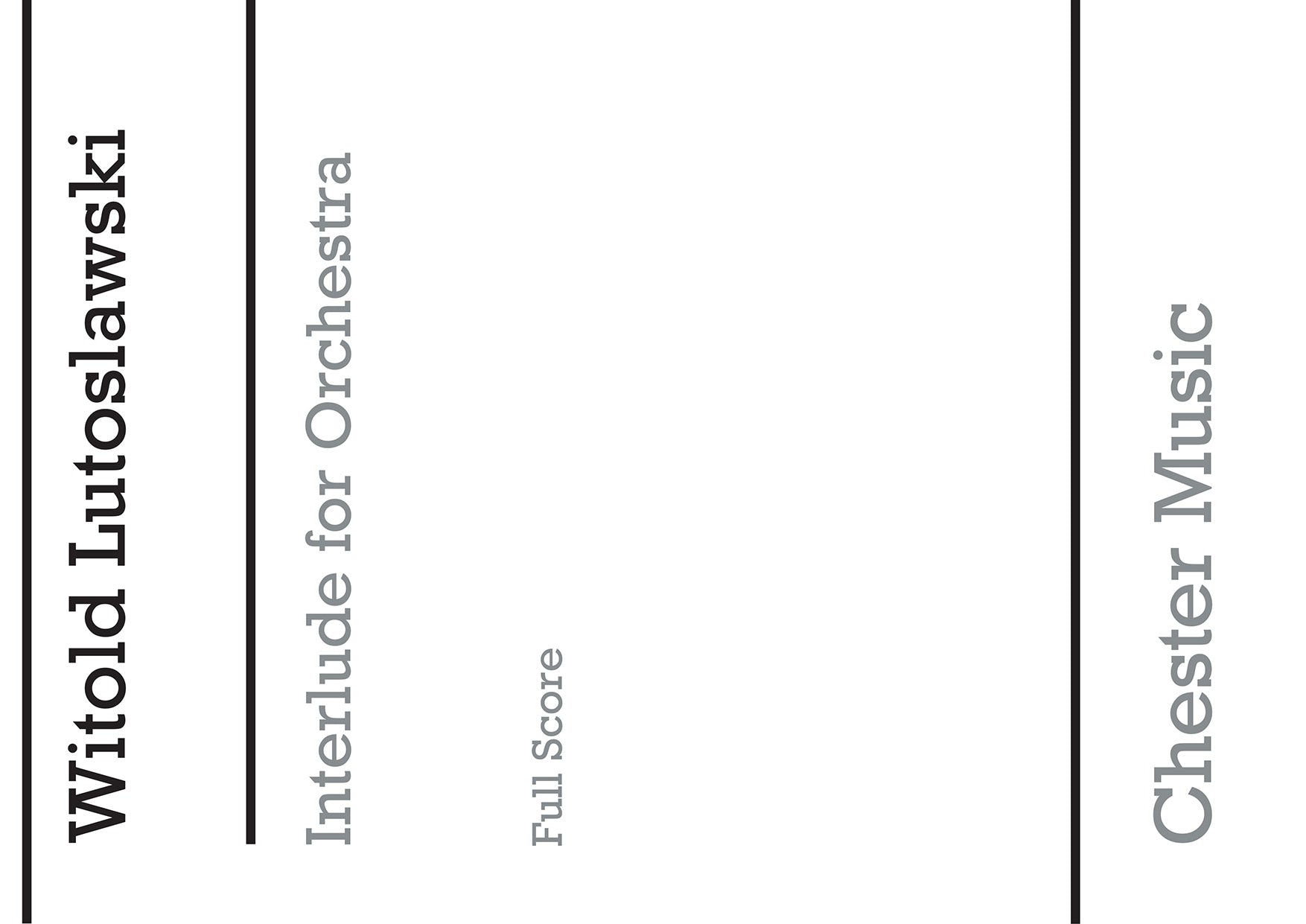 Interlude For Orchestra de Witold Lutoslawski, Livre pour orchestre