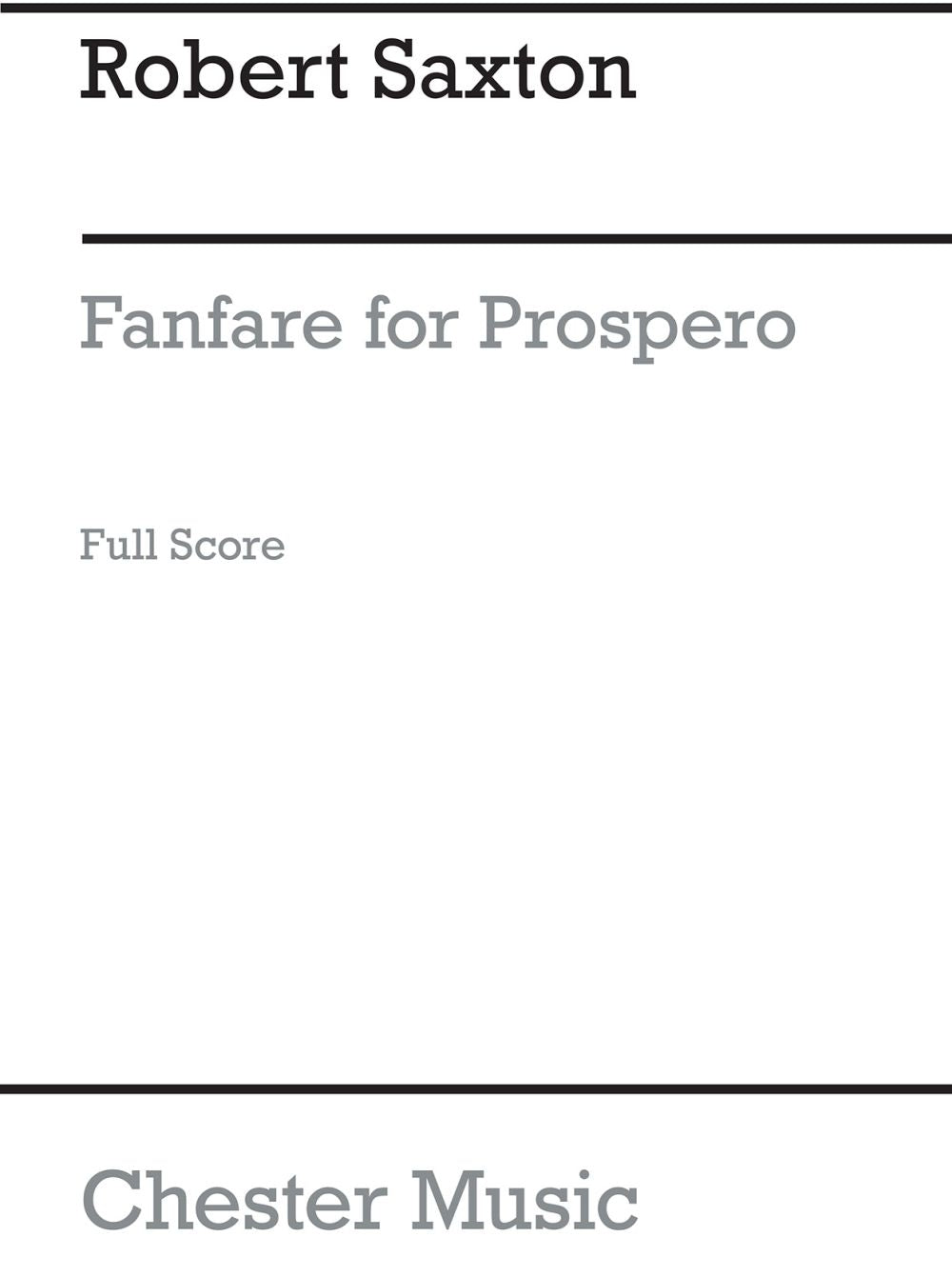 Fanfare for Prospero de Robert Saxton, Livre pour ensemble de chambre