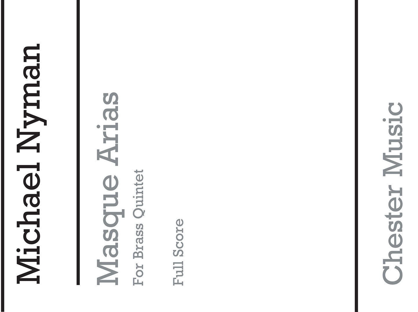 Masque Arias For Brass Quintet de Michael Nyman, Partition pour quintette de cuivres