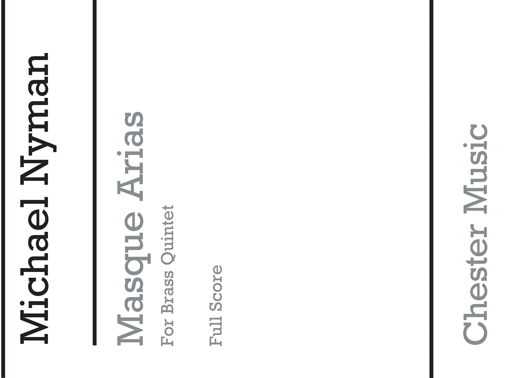 Masque Arias For Brass Quintet de Michael Nyman, Partition pour quintette de cuivres