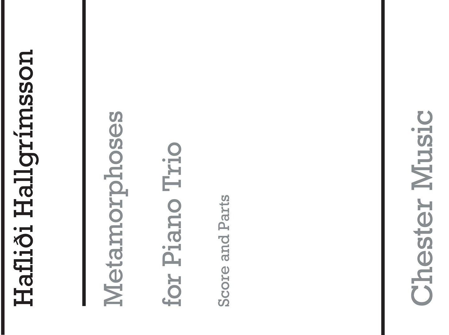 Metamorphoses de Haflidi Hallgrímsson, Livre pour violon et Violoncelle et Piano