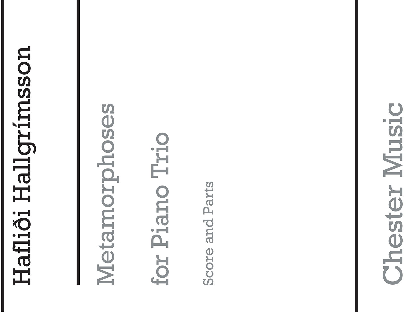 Metamorphoses de Haflidi Hallgrímsson, Livre pour violon et Violoncelle et Piano