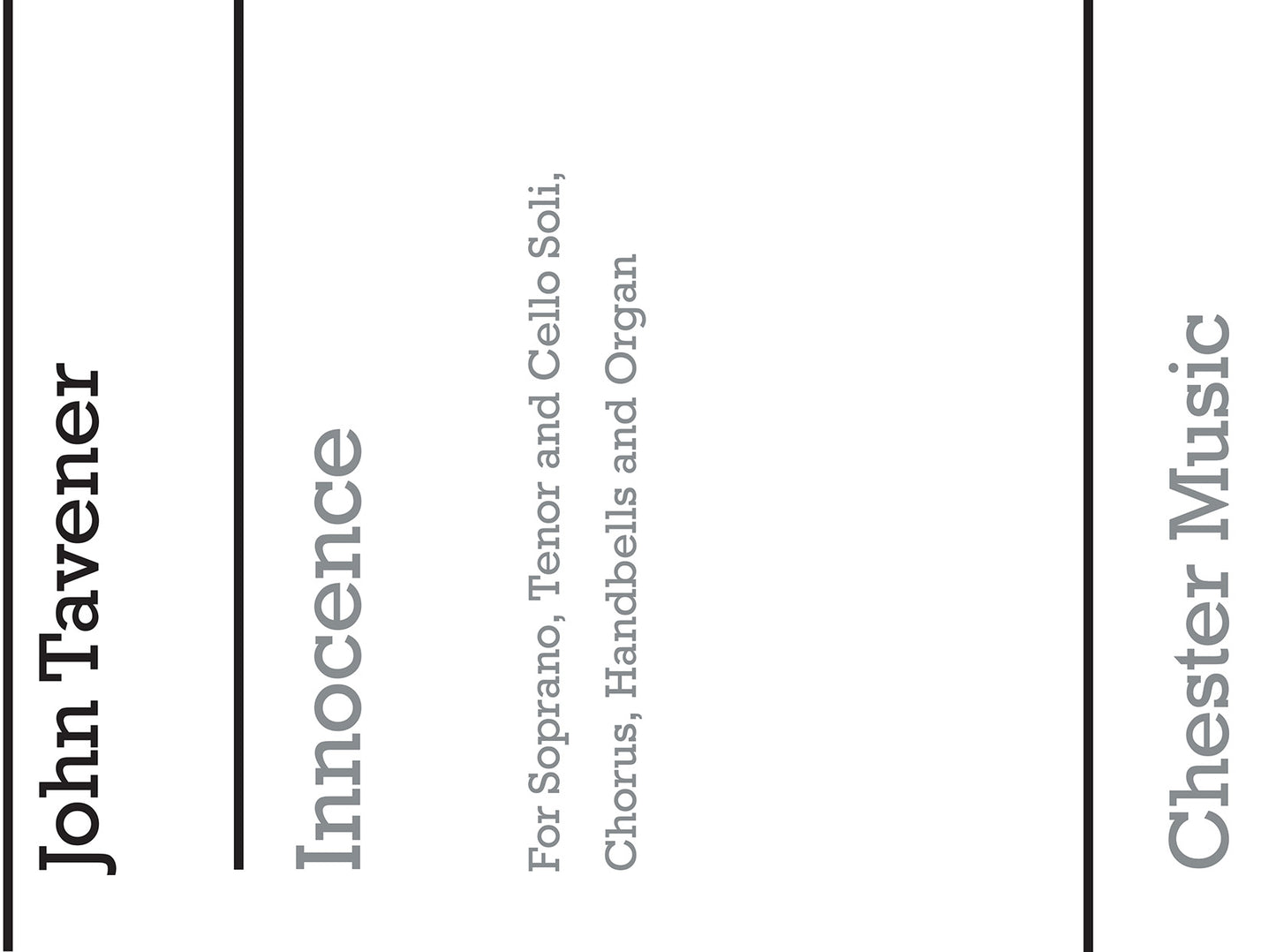 Innocence de John Tavener, Livre pour ensemble de chambre