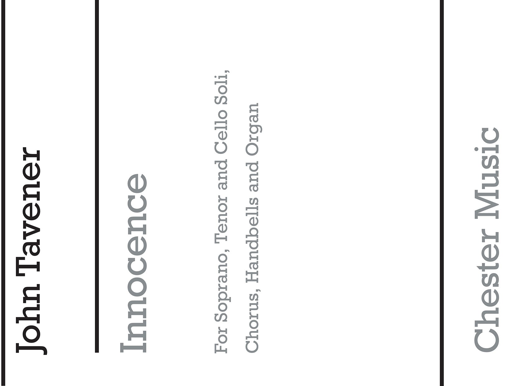 Innocence de John Tavener, Livre pour ensemble de chambre