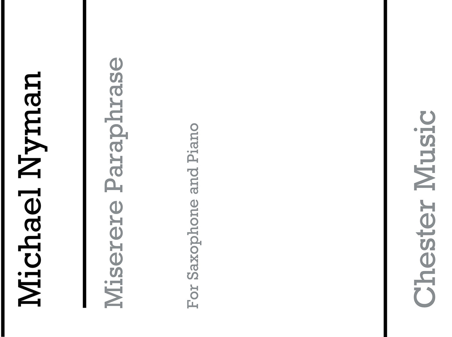 Miserere Paraphrase (Saxophone/Piano) de Michael Nyman, Livre pour saxophone et Piano