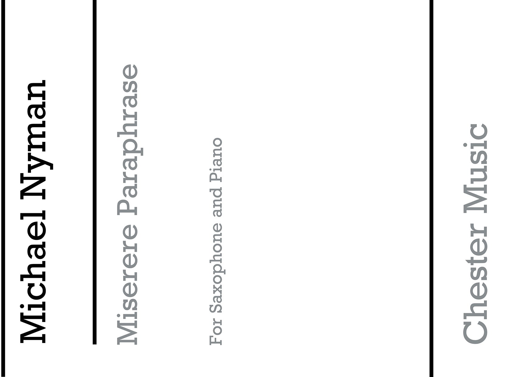 Miserere Paraphrase (Saxophone/Piano) de Michael Nyman, Livre pour saxophone et Piano
