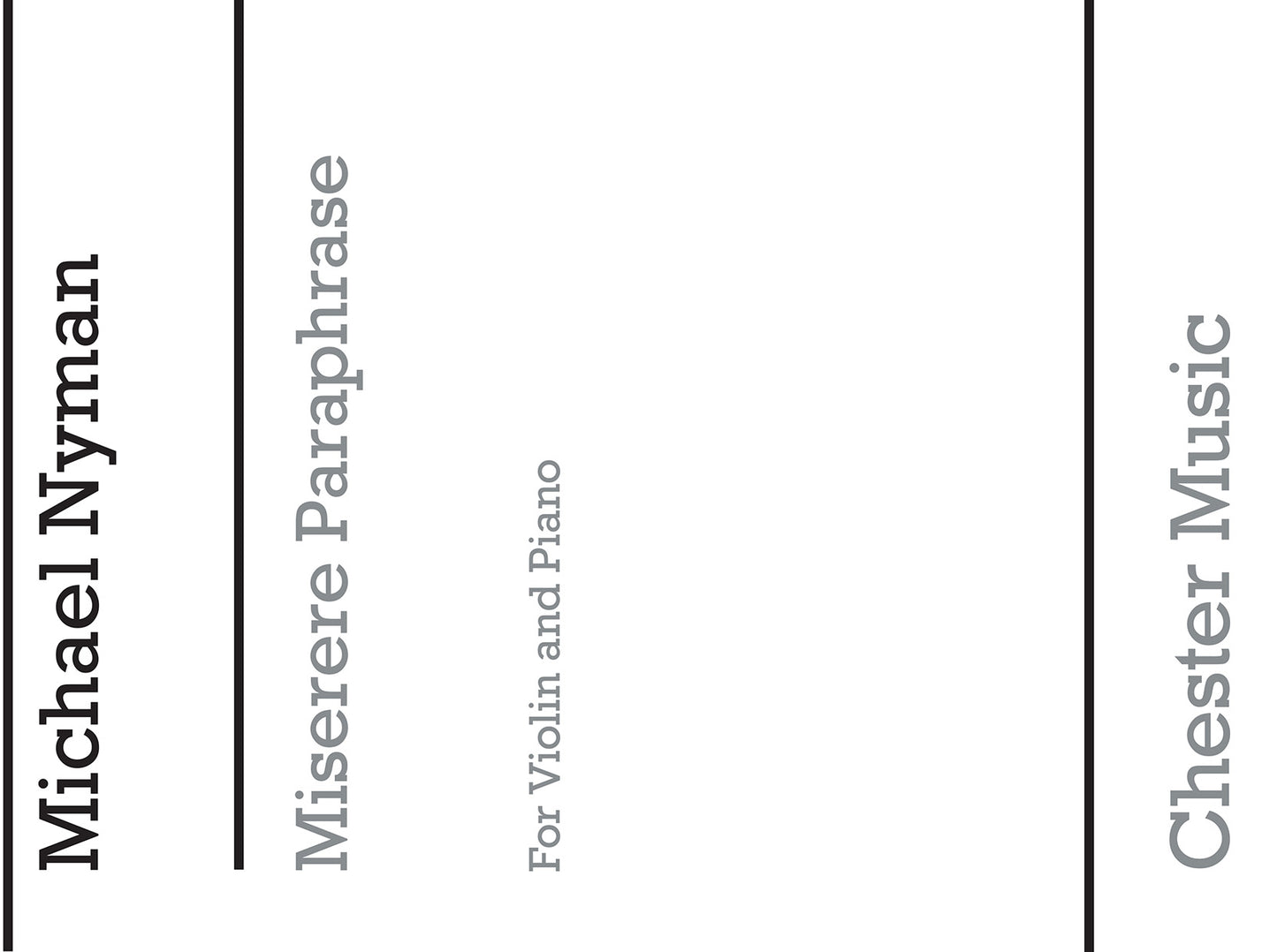 Miserere Paraphrase (Violin/Piano) de Michael Nyman, Livre pour violon et Piano