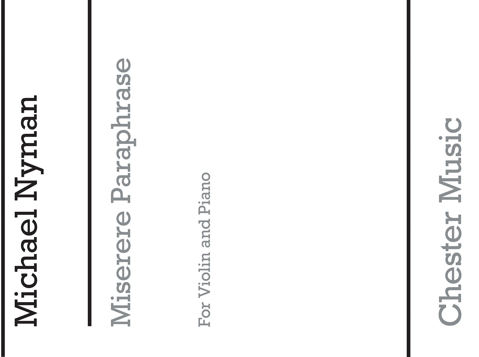 Miserere Paraphrase (Violin/Piano) de Michael Nyman, Livre pour violon et Piano