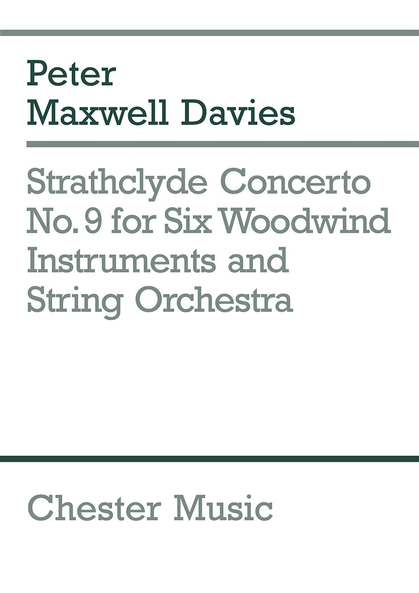 Strathclyde Concerto No. 9 (Miniature Score) de Peter Maxwell Davies, Partition pour orchestre à cordes et Wind Instruments