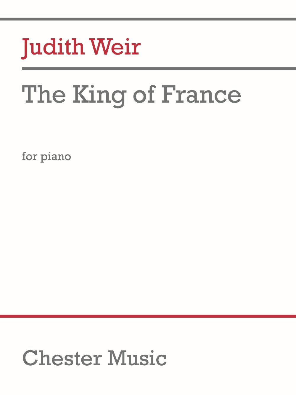 The King Of France For Piano de Judith Weir, Livre pour piano